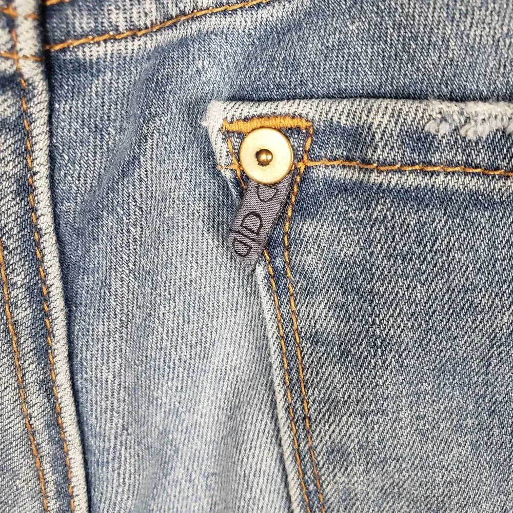 D-ID New York Destroyed Medium Wash Blue Denim Skinny Jeans Women's Size 26